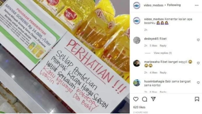 Waduh, Syarat Beli Minyak Goreng Wajib Fotokopi KK dan Bukti Vaksin