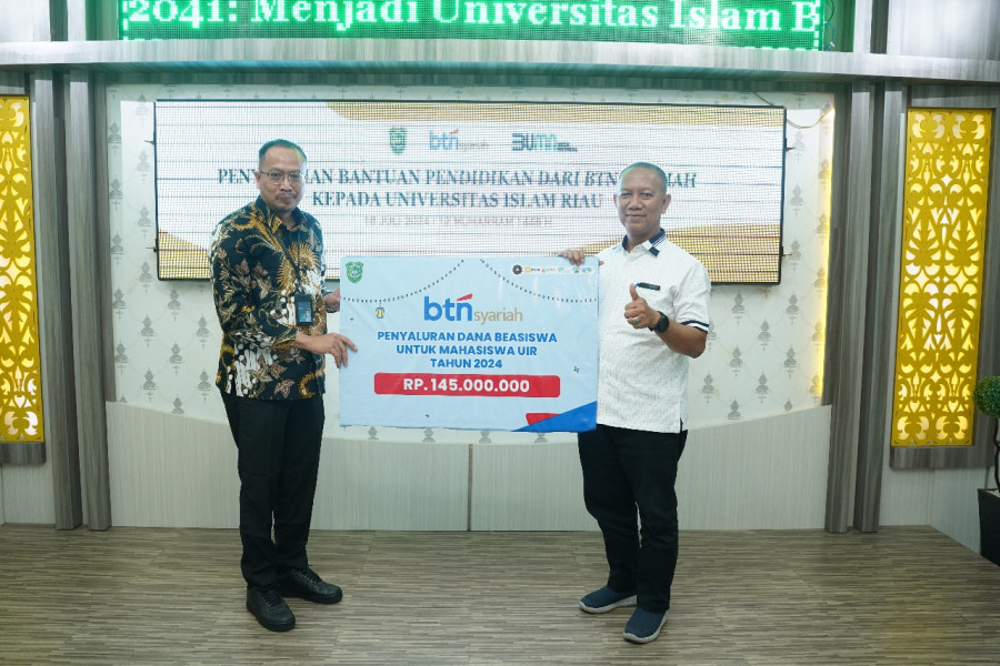 UIR Terima Bantuan Pendidikan Sebesar Rp 145 Juta dari BTN Syariah