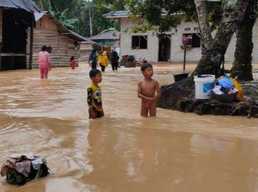 Hujan Seharian, Puluhan Rumah Warga Desa Petani Kuansing Terendam Banjir
