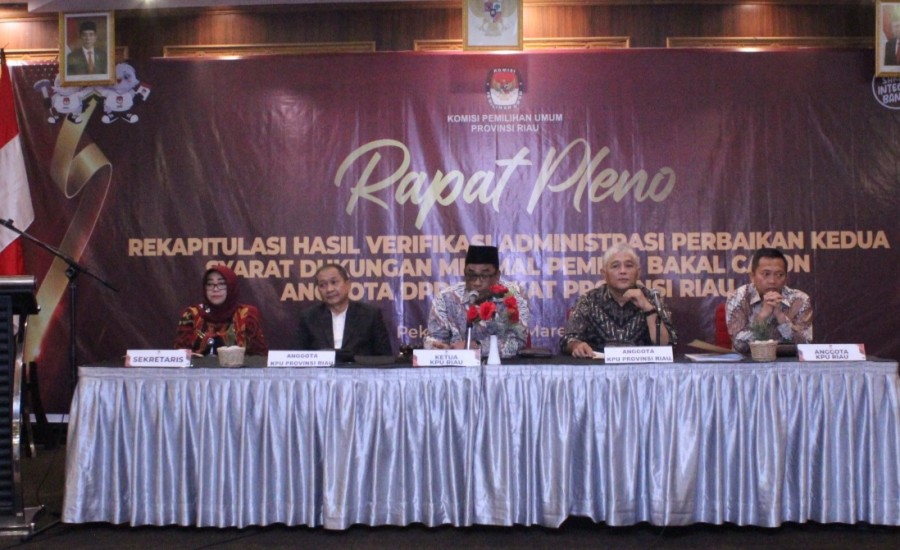 Kurang Dukungan Minimal, 6 Bacaleg DPD RI Riau Gagal Bertarung di Pemilu 2024