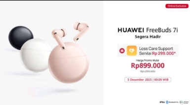 HUAWEI FreeBuds 7i Meluncur di Indonesia, Usung ANC 55 dB dan Audio 3D Mulai Rp899 Ribu
