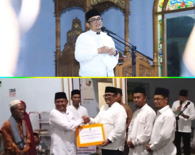 Sekda Rohul Beri Bantuan Rp50 Juta Saat Safari Ramadhan di Kembang Damai