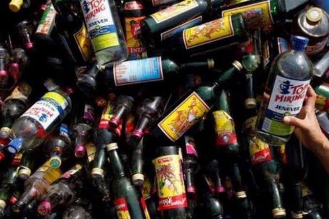 Polres Rohil Sita Ratusan Minuman Keras Saat Razia Jelang Ramadhan