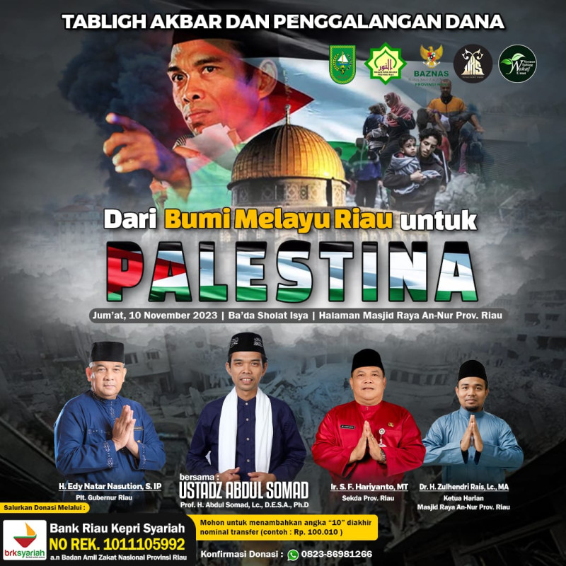Jelang Tablig Akbar dari Bumi Melayu untuk Palestina, Ratusan Juta Donasi Terkumpul