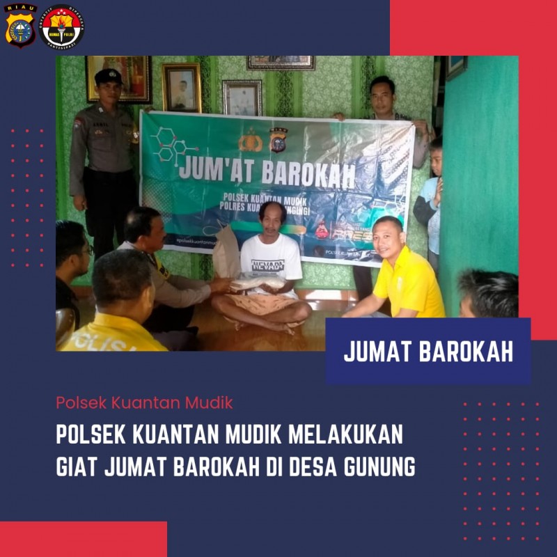 Polsek Kuantan Mudik Beri Bantuan Pada Lansia dan Warga Kurang Mampu