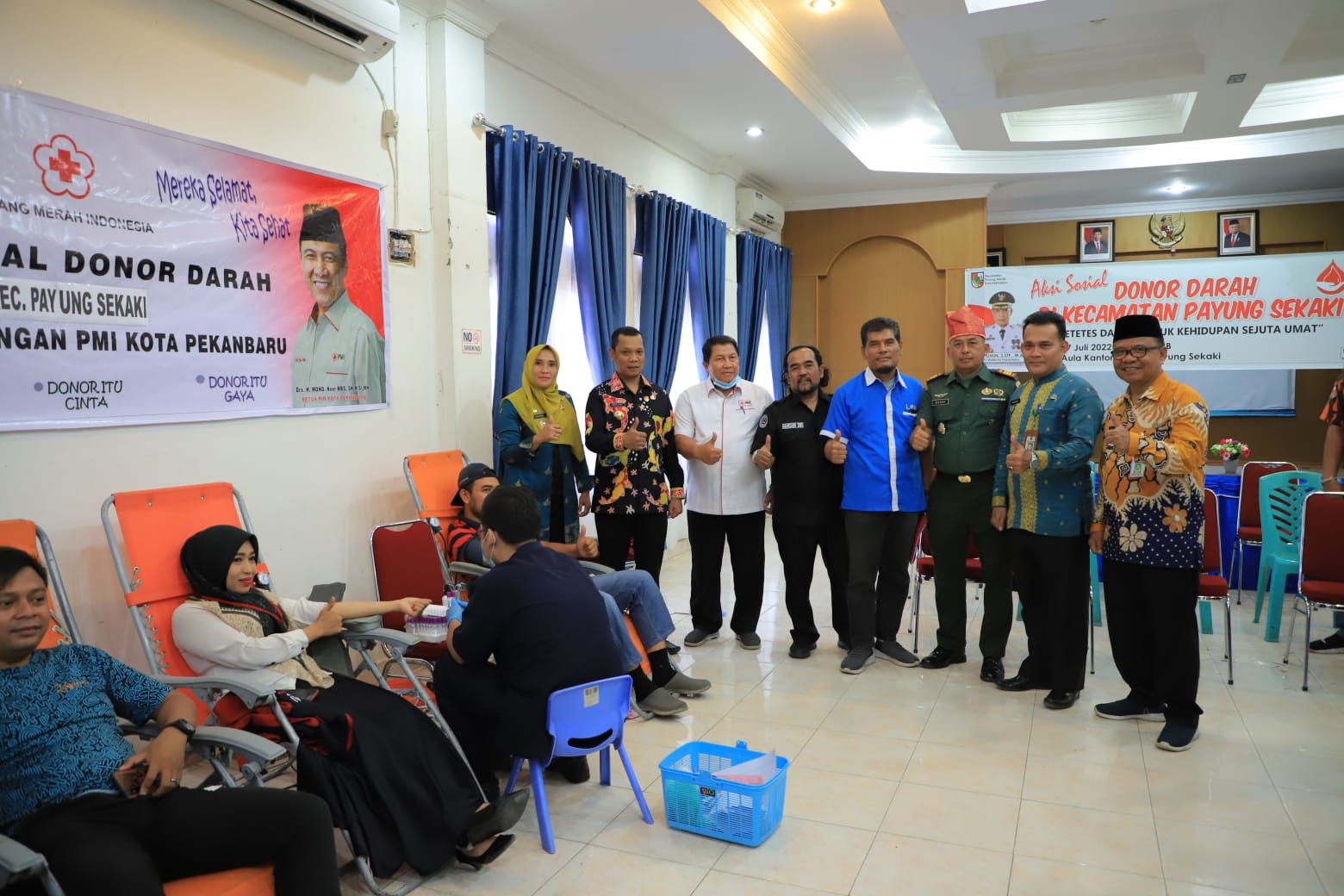 PJ Walikota Hadiri Donor Darah PMI Payung Sekaki,  57 Kantong Darah Terkumpul