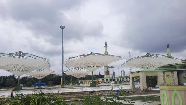 Payung Elektrik Masjid Agung An Nur Ditargetkan Beroperasi Jelang Idul Fitri