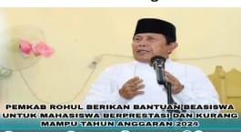 Pemkab Rohul Beri Bantuan Beasiswa Bagi Mahasiswa Berprestasi