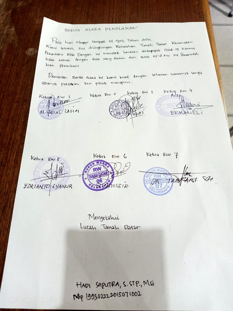 Khawatir Timbulkan Gejolak, 7 RW di Keluahan Tanah Datar Juga Tolak Bantuan Pemko Pekanbaru