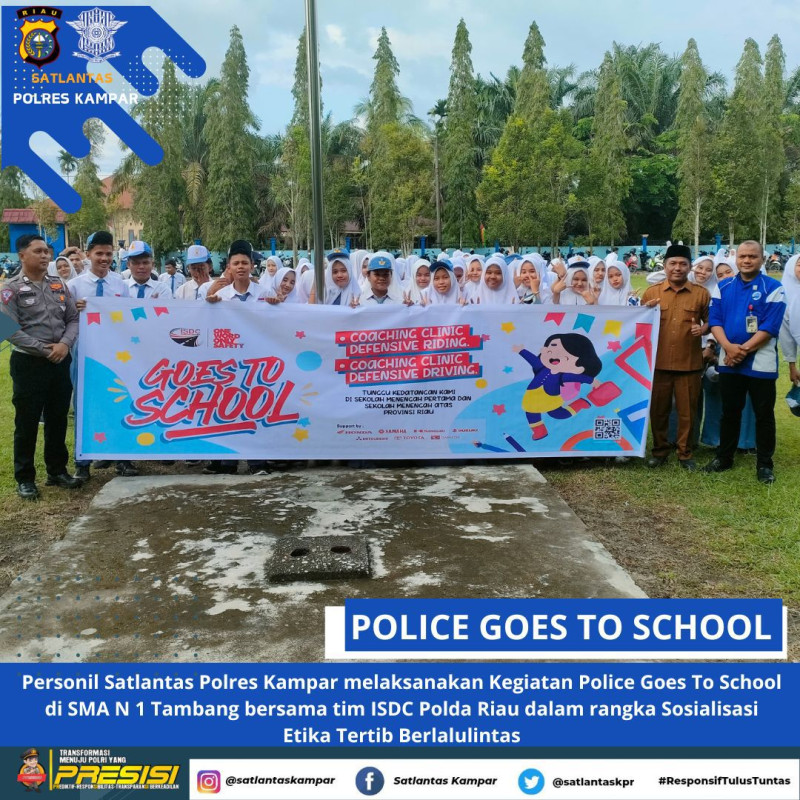 Sosialisasi Tertib Lalu Lintas, Satlantas Polres Kampar Gelar Police Goes to School