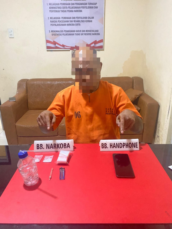 Kantongi 3,69 Gram Sabu, Pria Paruh Baya Diciduk Tim Ojoloyo Polres Kampar