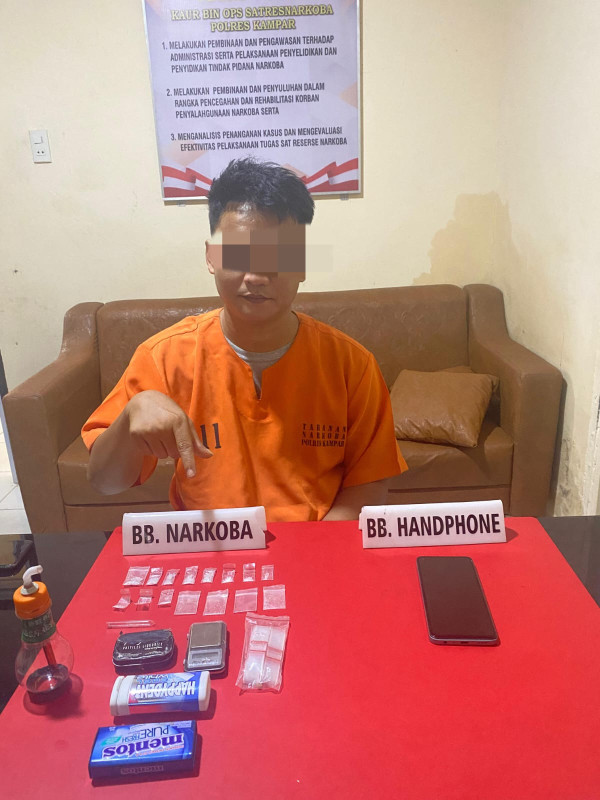 Gerebek Rumah Pelaku Narkoba, Tim Ojoloyo Polres Kampar Sita 11 Paket Sabu