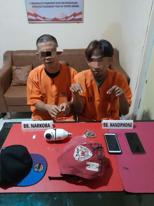 Dua Pengedar Narkoba di Bangkinang Kota Diringkus Polres Kampar