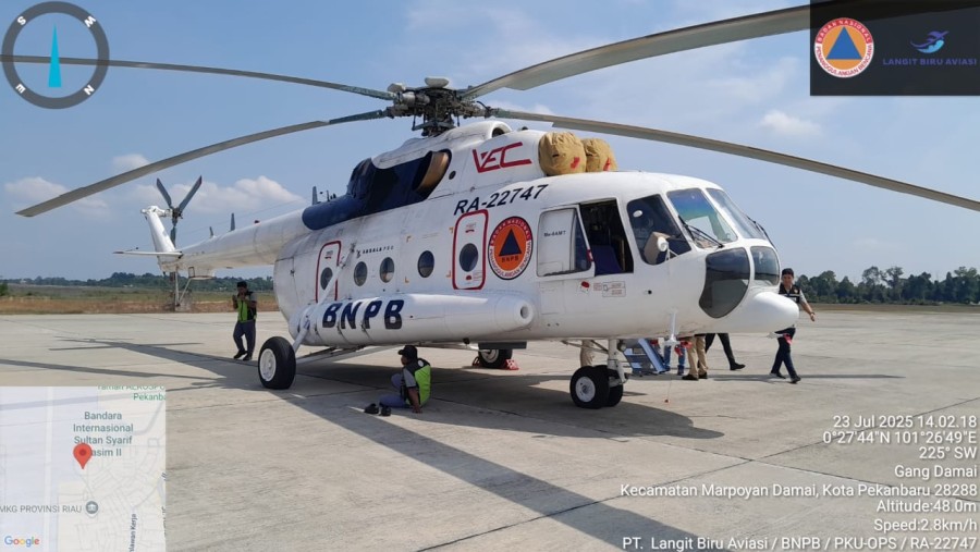 Perkuat Penanggulangan Karhutla, Satu Helikopter Mi-8 Tambahan Tiba di Riau