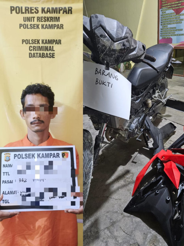 Terekam CCTV, Pelaku Curanmor Diringkus Polsek Kampar