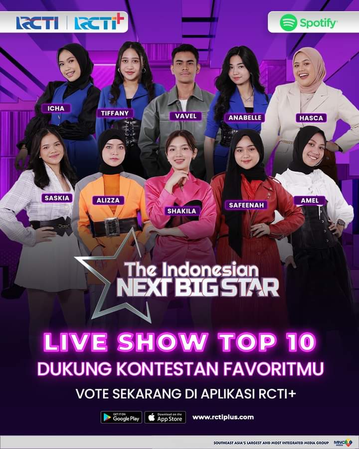 Live Show TOP 10 The Indonesian Next Big Star, Ayo...Vote Alizza Dara Riau