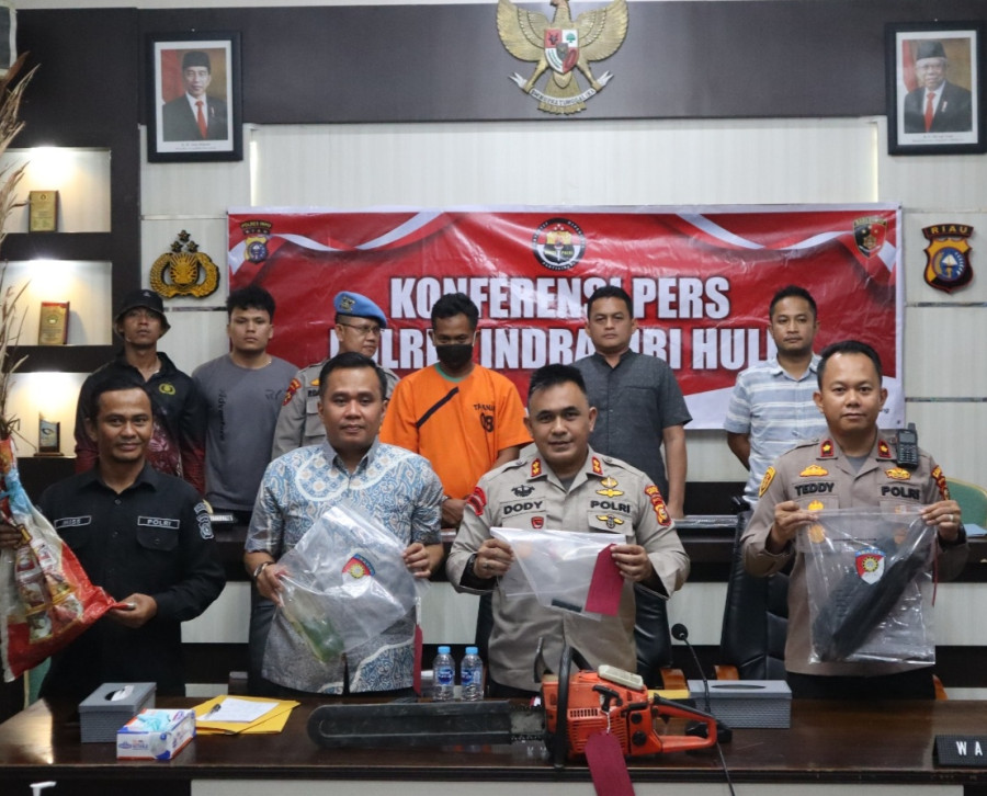 Polisi Tangkap Seorang Terduga Pelaku Pembakaran Lahan di Inhu