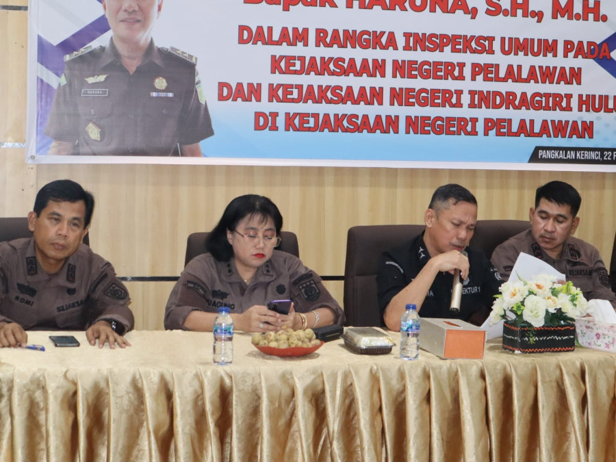 Aswas Kejati Riau Dampingi Inspektur I Jamwas Kejagung RI Inspeksi ke Kejari Pelalawan