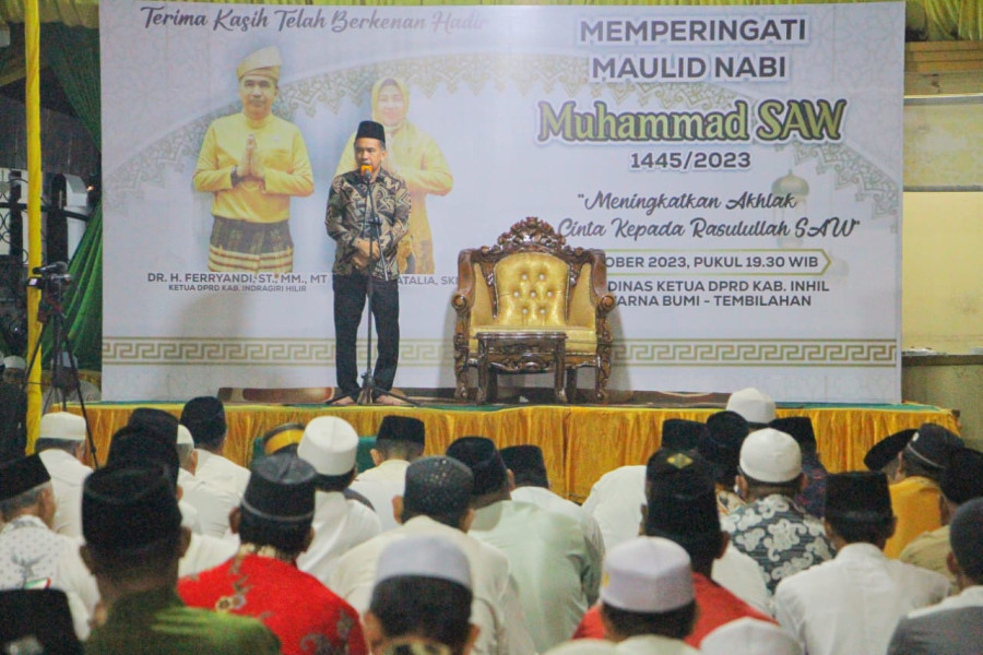 Ketua DPRD Inhil Gelar Peringatan Maulid Nabi Muhammad SAW 1445 Hijriah