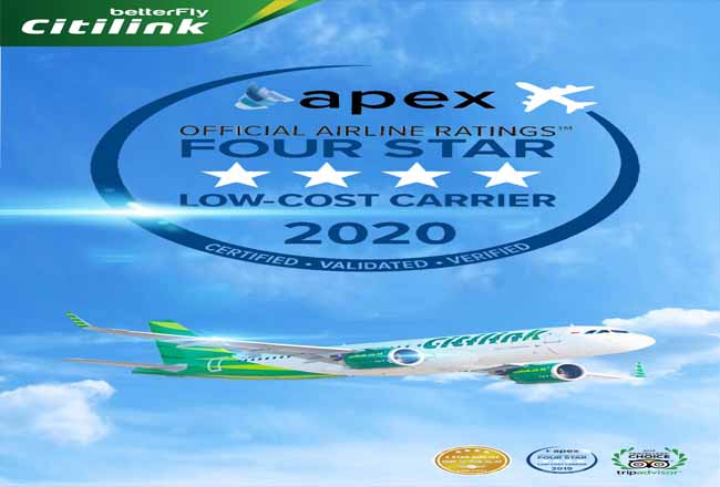 Citilink Indonesia Kembali Raih Predikat Bintang Empat dari APEX