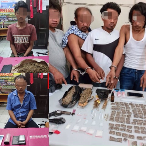 Resnarkoba Polres Kampar Kembali Tangkapi 6 Pelaku Narkoba Dibeberapa Lokasi