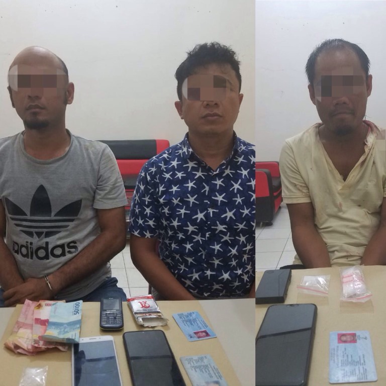 3 Orang Pengedar Sabu Diringkus Polsek Tapung di 2 TKP Sekitar Pasar Plamboyan