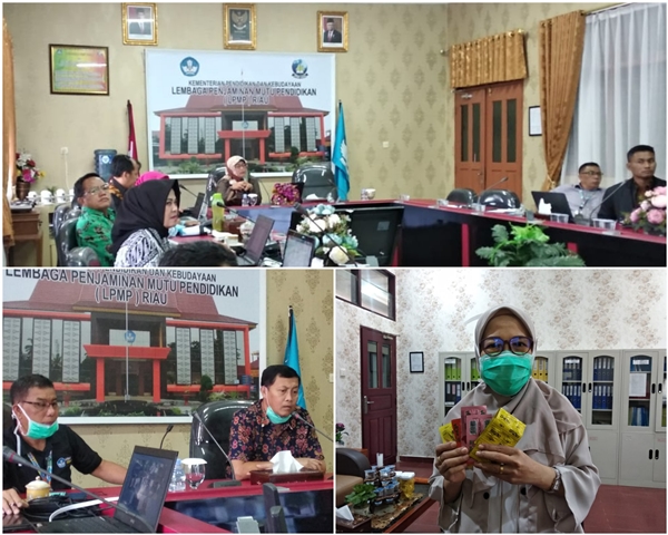 Lawan Covid-19, LPMP Riau Bagikan Masker dan Vitamin kepada Pegawai