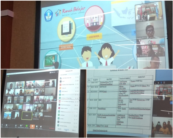 Gelar Video Conference Dengan Disdik se Riau, LPMP Riau Sosialisasikan Sistim Belajar Online di Rumah