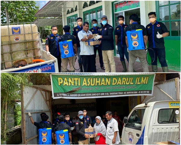 Bantu Masyarakat, Munawar Bagikan Sembako dan Penyemprotan Desinfektan
