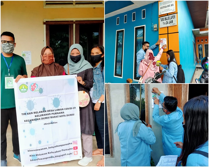 Jadi Relawan Covid-19 di Dumai, Mahasiswa Kukerta Unri Sebarkan Nomor Rumah Sakit dan Layanan Ambulance