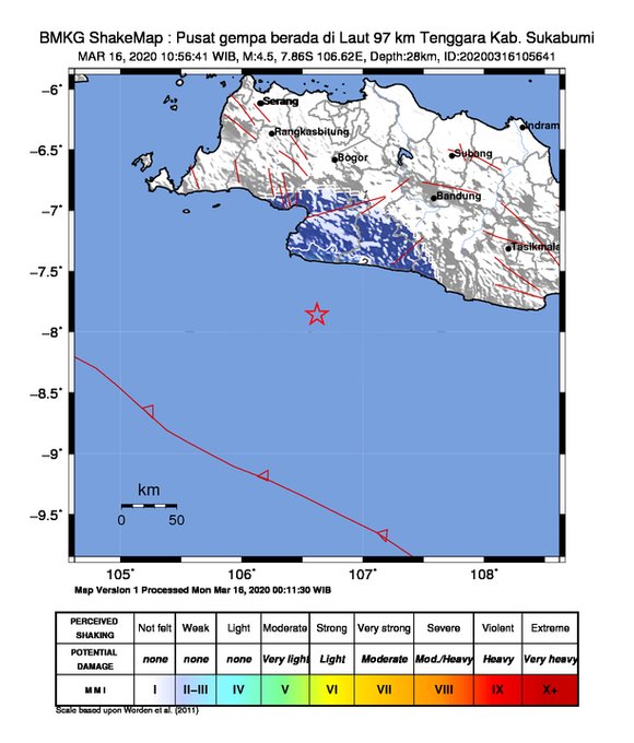 Gempa 4,5 Magnitudo Getarkan Sukabumi