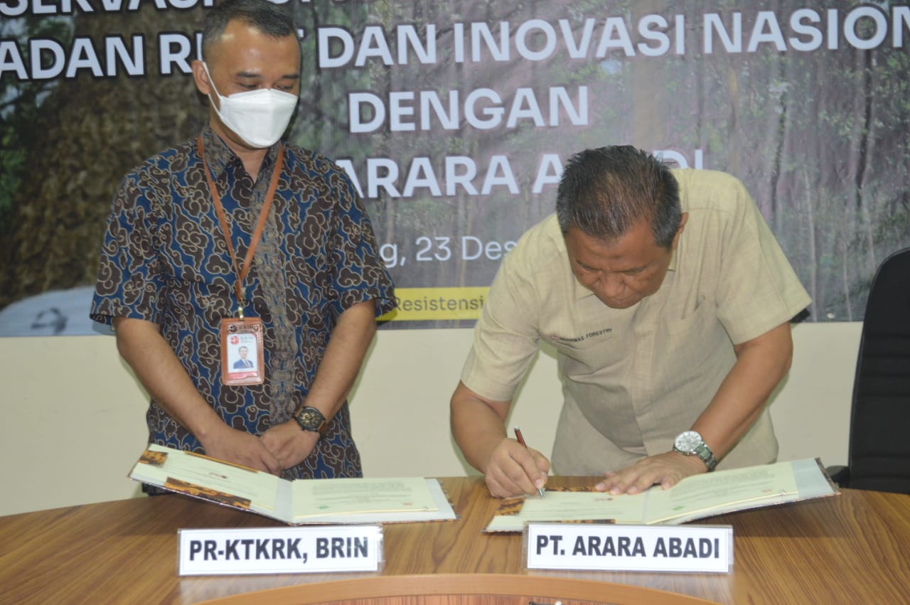 BRIN Lakukan Perjanjian Kerjasama dengan PT Arara Abadi