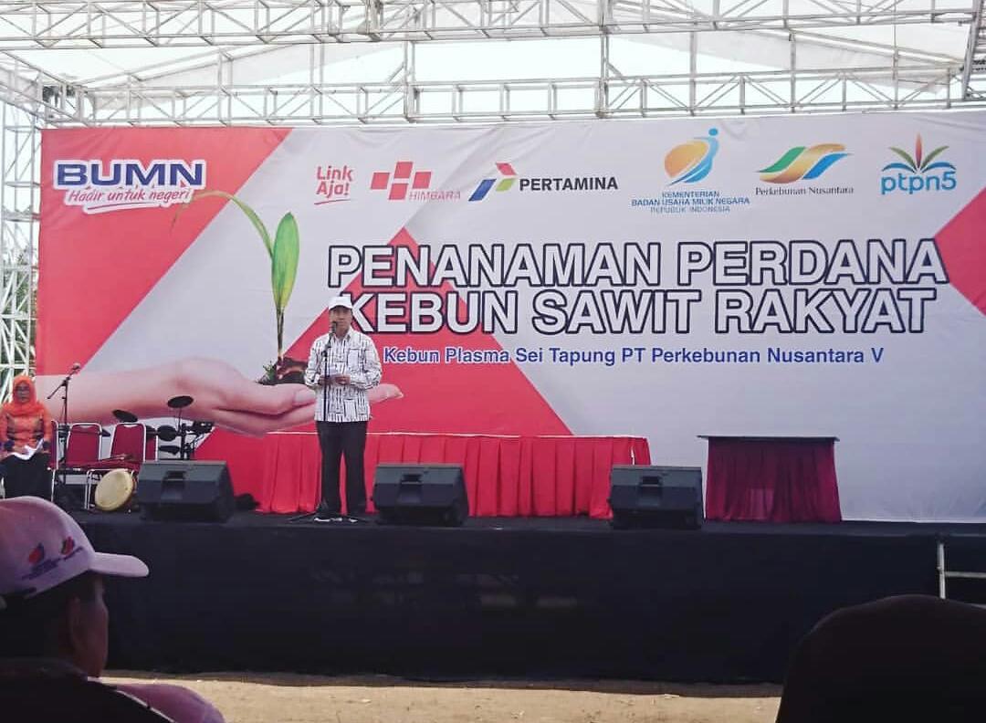 Menteri BUMN Resmikan Program Peremajaan Sawit Rakyat Di Rohul Bupati Sukiman Beri Apresiasi