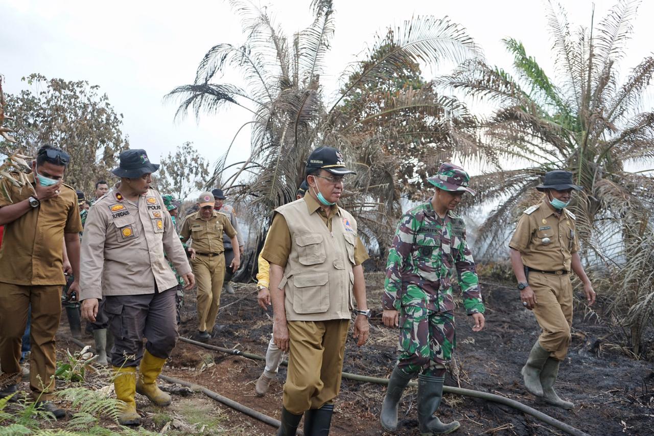 Bupati HM Wardan Turun Langsung  Padamkan Titik Api Di Tempuling