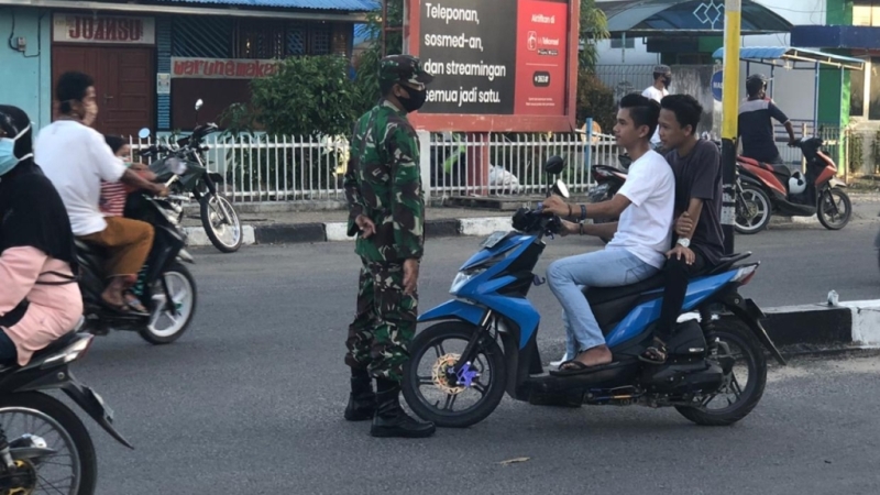 Cegah Penularan Covid 19, Kodim Inhil Gencar Razia Masker