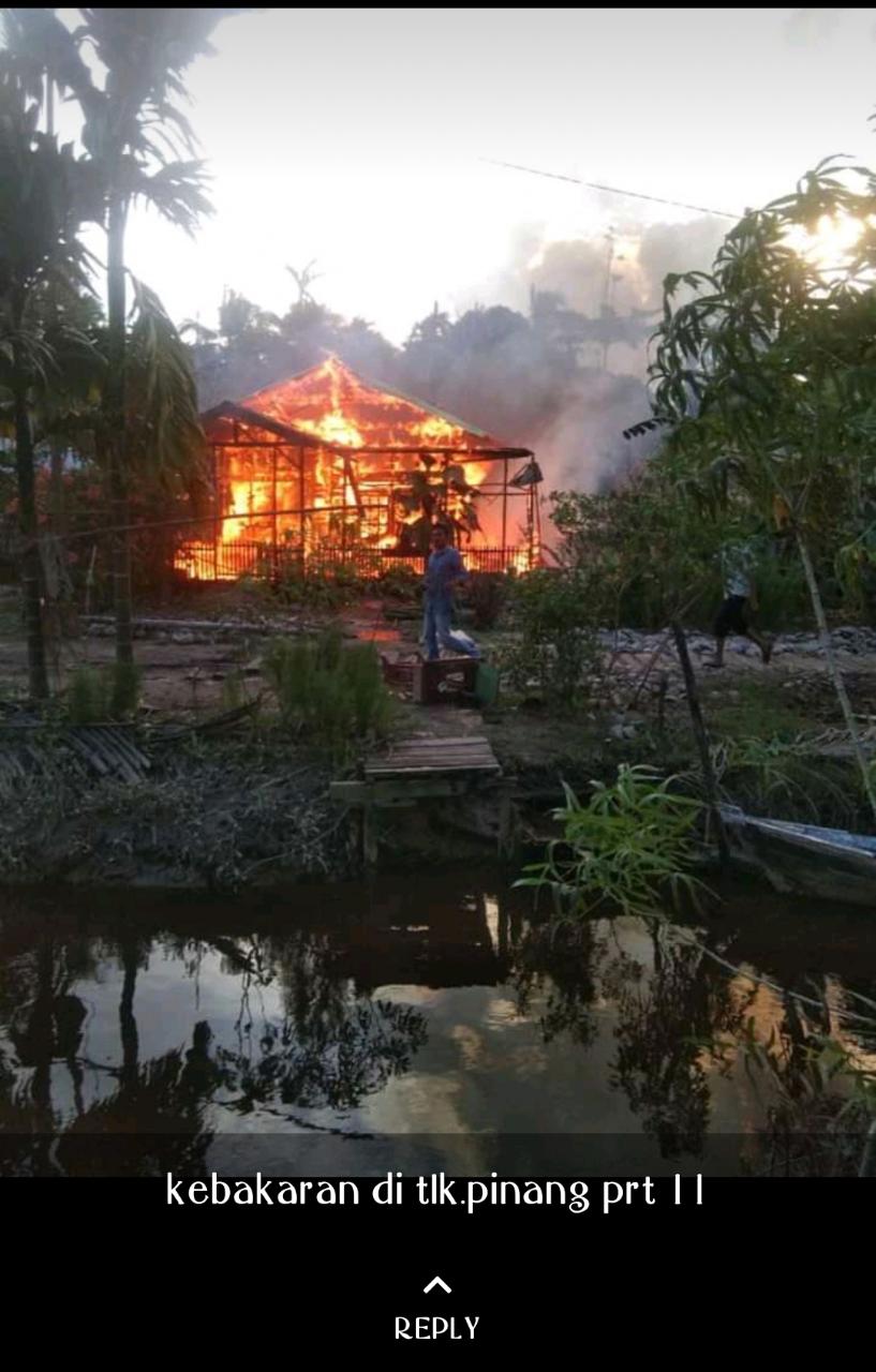 Ditinggal Sebentar, Sebuah Rumah di Teluk Pinang Ludes Terbakar