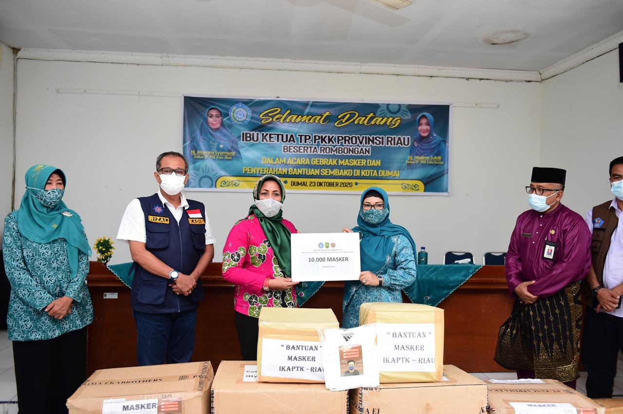 Kali Ini, Istri Gubernur Riau Gebrak Masker di Kota Dumai