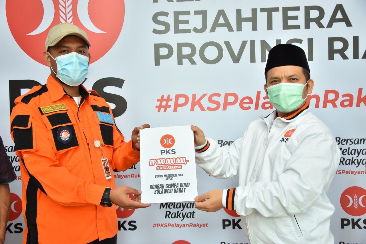 PKS Riau Bantu Korban Gempa Sulbar Rp100 Juta