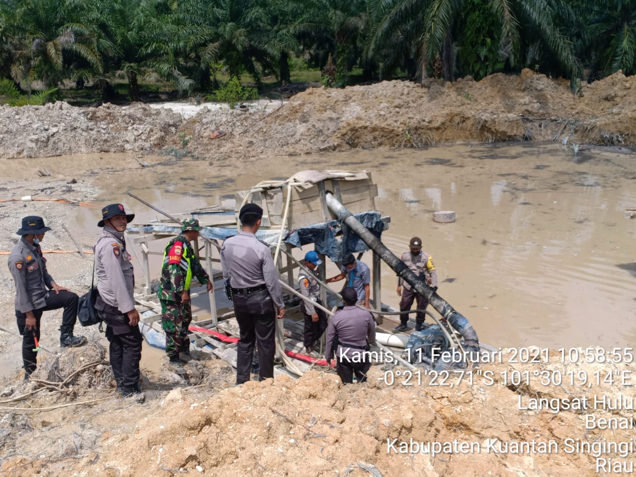 Tim Gabungan Polres Kuansing Tertipkan Aktivitas Peti di Desa Marsawa