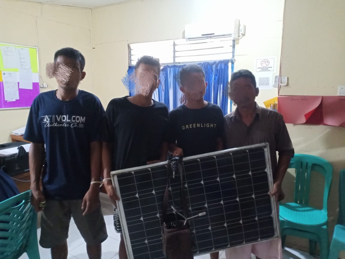 Polsek Kuantan Mudik Bekuk RZ, Pencuri Panel Lampu Tenaga Surya