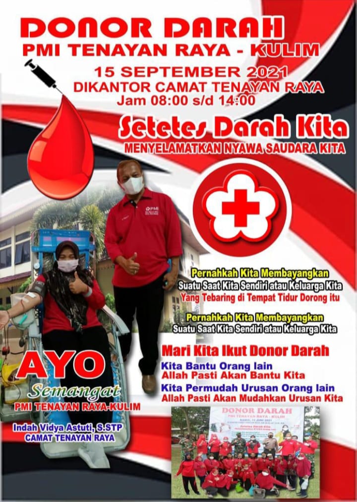 Rabu ini, PMI Kecamatan Tenayan Raya-Kulim Gelar Kegiatan Donor Darah