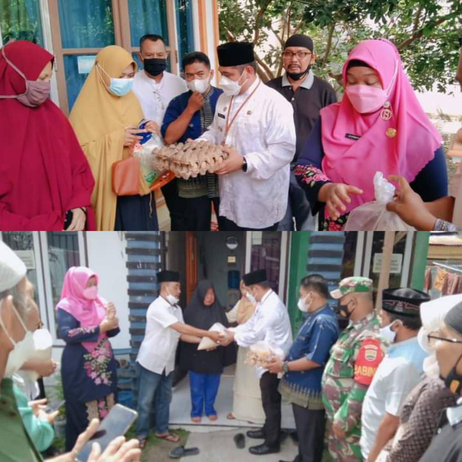Camat Tuah Madani Serahkan Bantuan Sembako bagi Warga Terdampak Covid-19