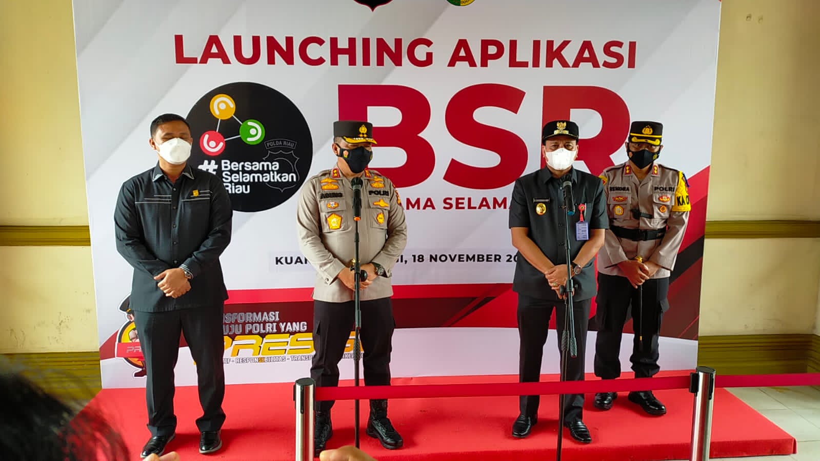 Kapolda Riau Lounching Aplikasi BSR di Kabupaten Kuantan Singingi