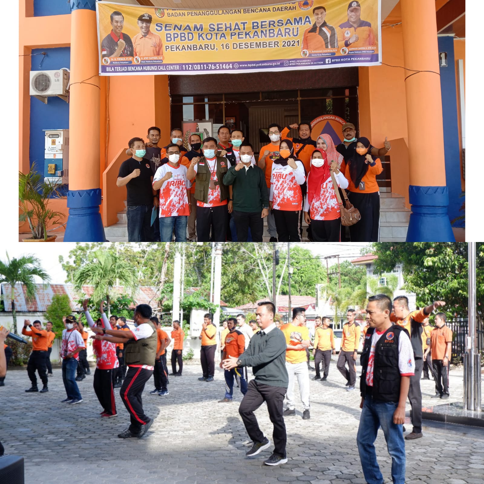Tingkatkan Imun, Sekdako M Jamil Senam Bersama BPBD Pekanbaru