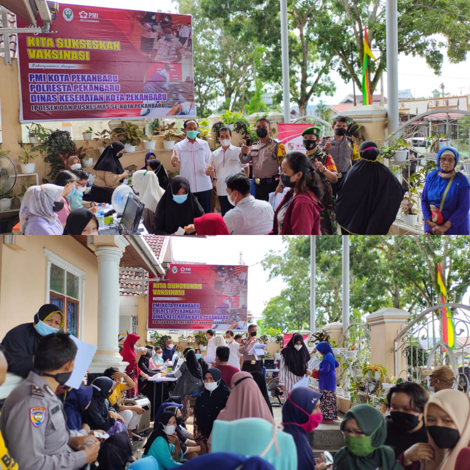 Warga Rumbai Timur Antusias Ikuti Vaksinasi yang Digelar PMI Pekanbaru 