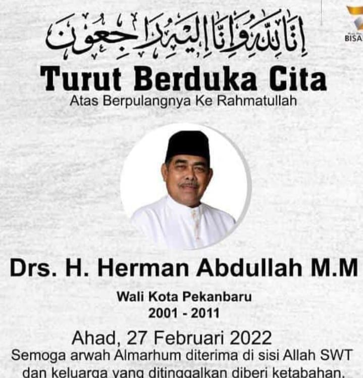 Sampaikan Ucapan Duka, Gubri: Banyak Kontribusi Beliau Untuk Kemajuan Pekanbaru