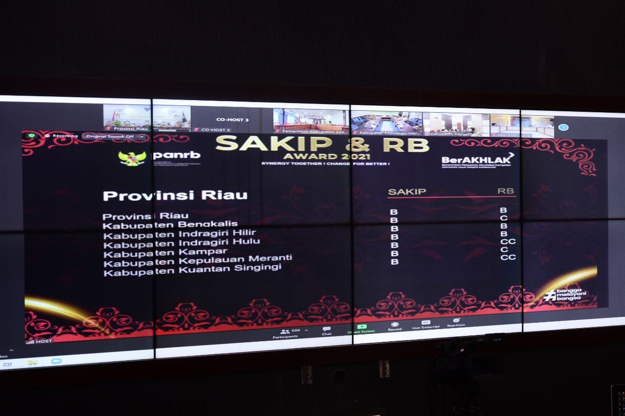 Riau Raih Predikat B pada Penghargaan SAKIP, Menpan Beri Apresiasi