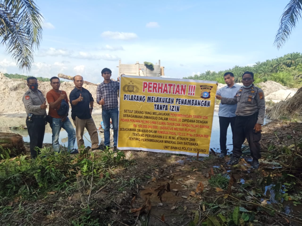 Tim Gabungan Polres Kuansing Musnahkan Dua Unit Rakit PETI di Desa Sungai Keranji