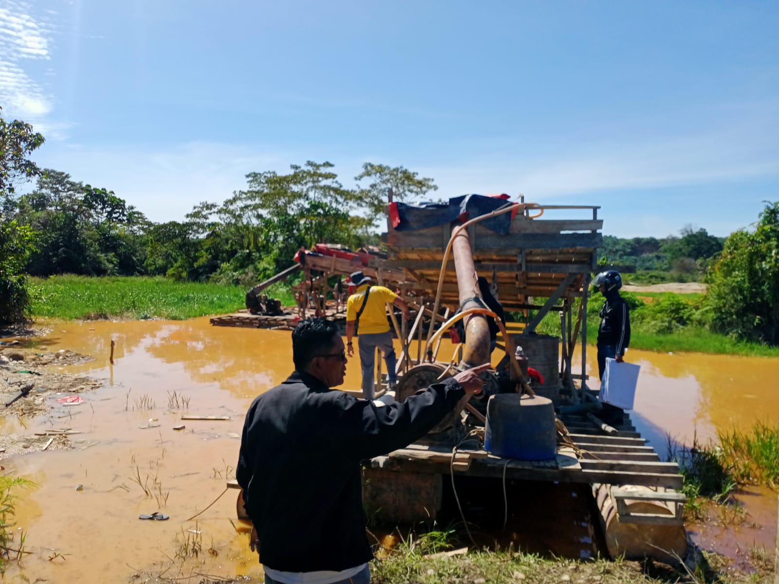 Polsek Singingi Lakukan Penyisiran, 11 PETI di Muara Lembu Berhasil Ditertibkan  