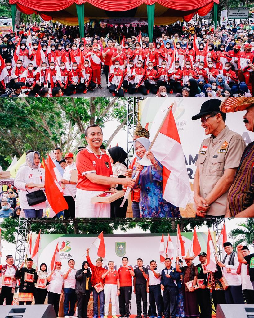 Gerakan 10 Juta Bendera Merah Putih, Gubri Bagi-bagi Pada Pimpinan Paguyuban